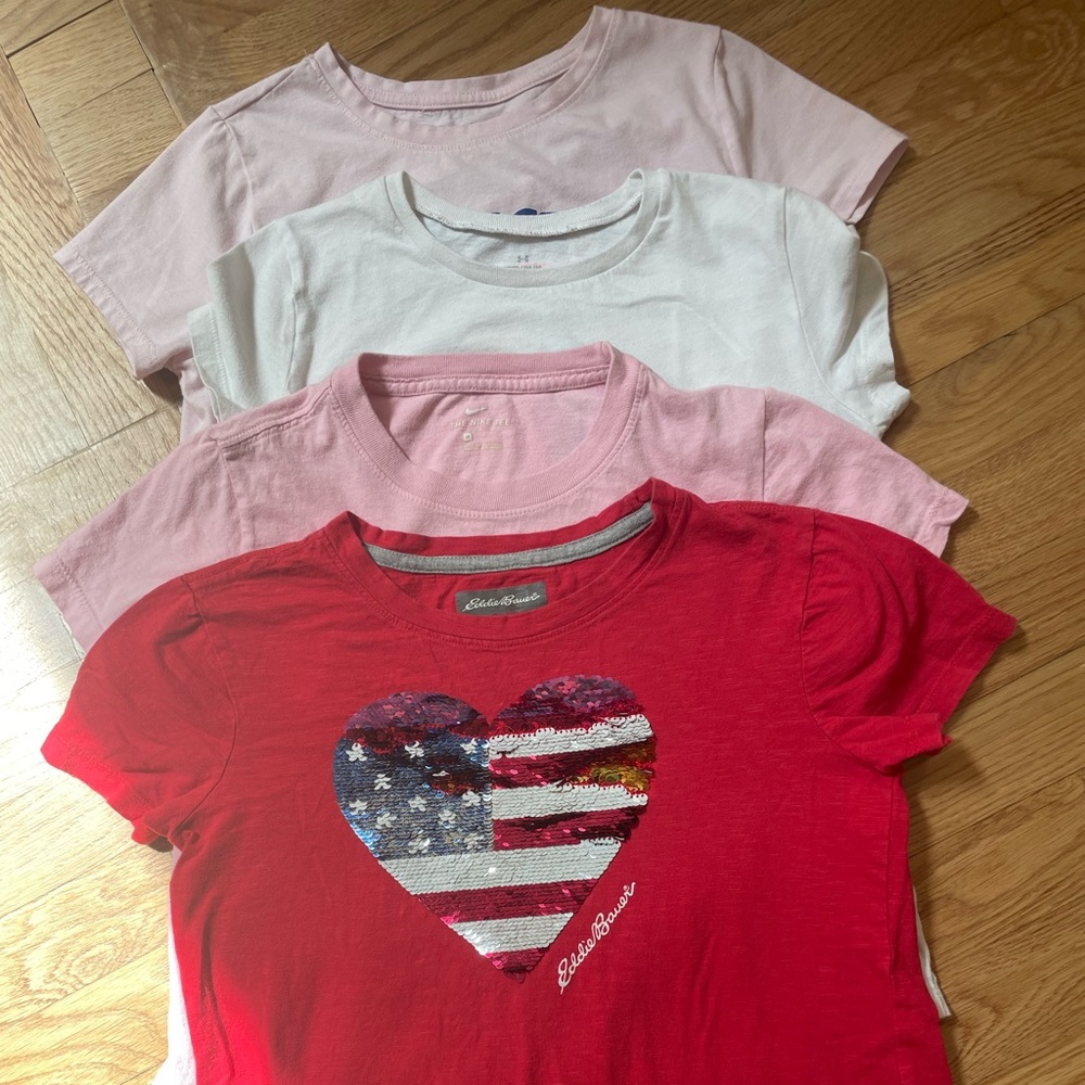 4 girls t-shirts size 10/12